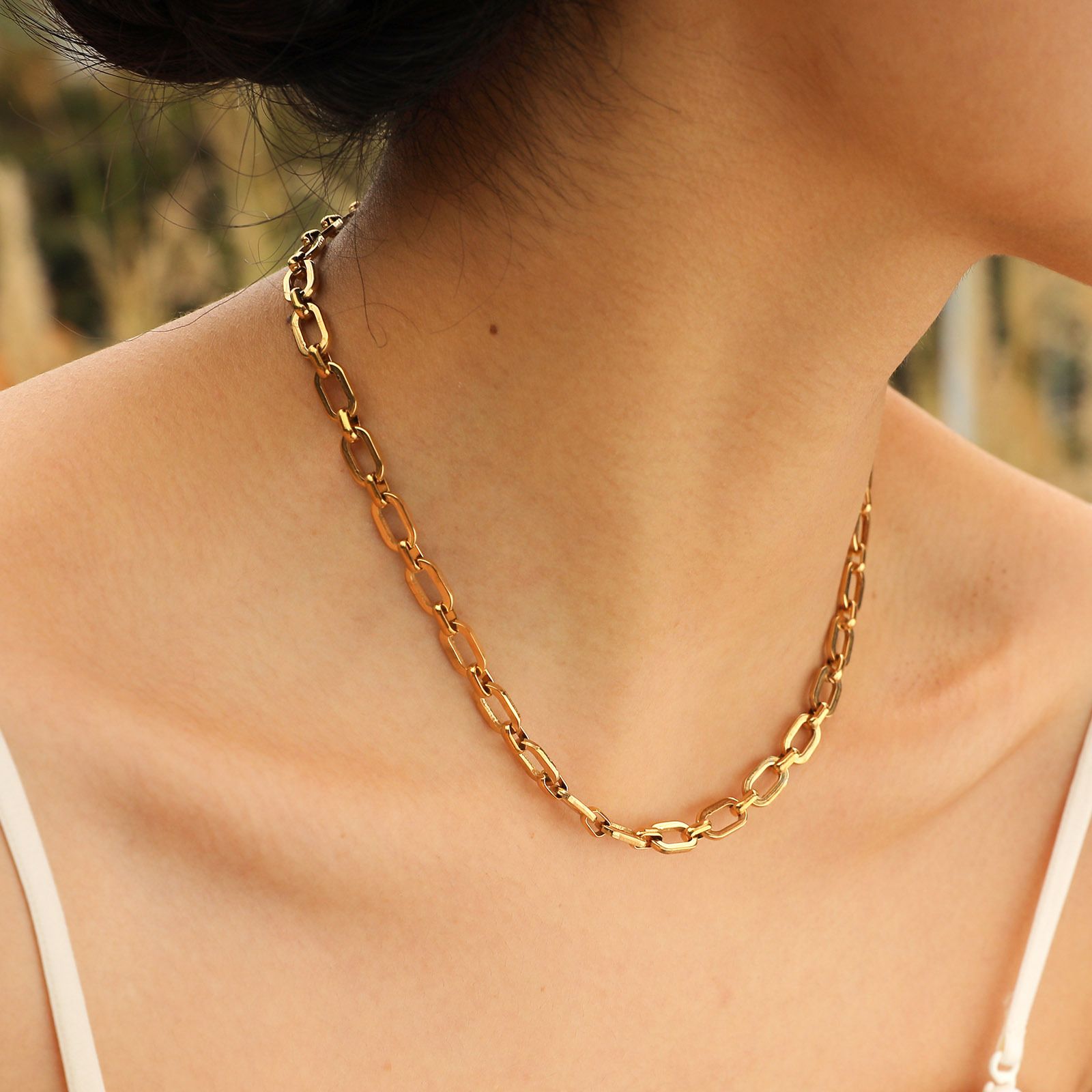 Stainless Steel Cuban Link Bracelet Necklace Wholesale - Obrázek 3