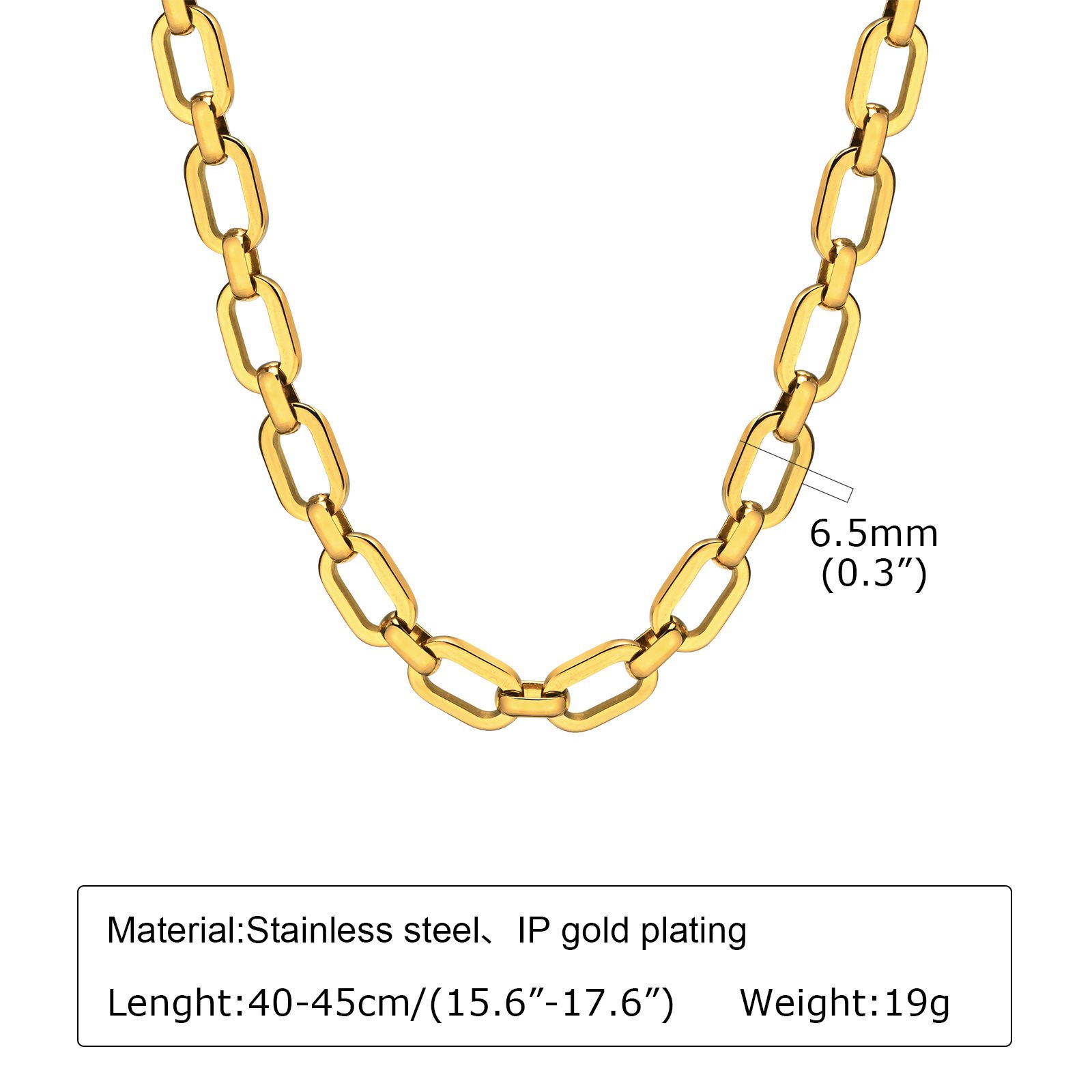 Stainless Steel Cuban Link Bracelet Necklace Wholesale - Obrázek 6