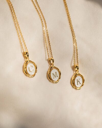 Stainless Steel Letter Necklace Gold Plated Wholesale 3