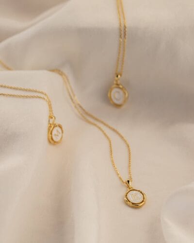 Stainless Steel Letter Necklace Gold Plated Wholesale 4