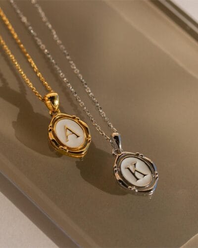 Stainless Steel Letter Necklace Gold Plated Wholesale