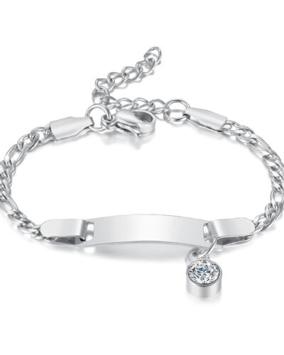 Stainless Steel Birthstone Charm Bracelet for Children