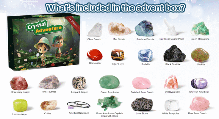 24Pcs Natural Crystal Grid Kit for Children Adult Bulk 2