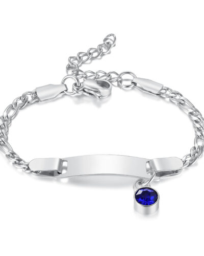 Stainless Steel Birthstone Charm Bracelet for Children