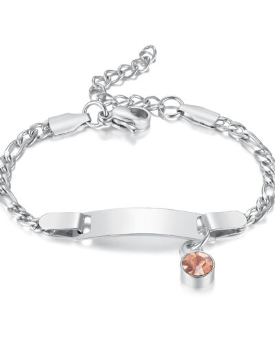 Stainless Steel Birthstone Charm Bracelet for Children