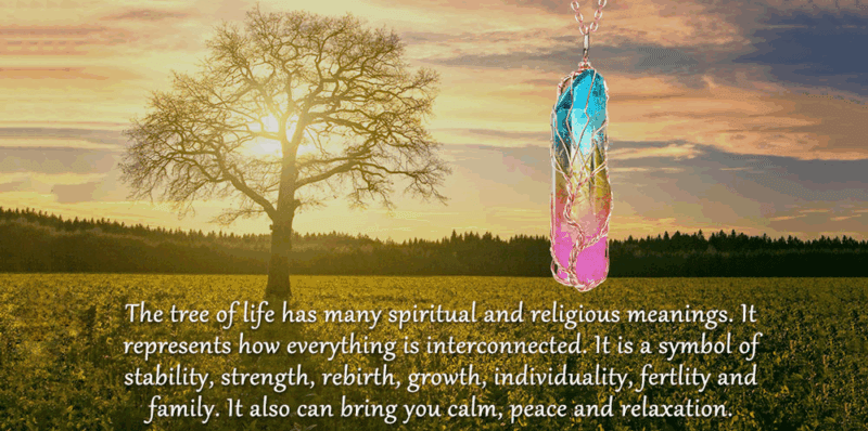 Faceted Rainbow Chakra Gemstone Necklace Crystal Pendant