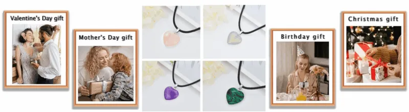 Minimalist Heart Shaped Pendant Crystal Necklace for Her