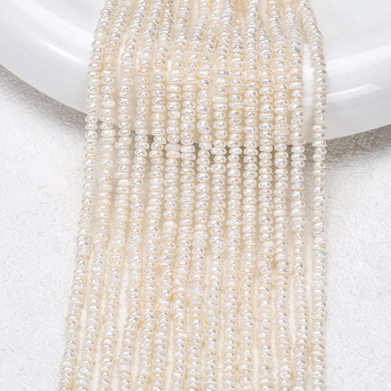 3-4MM Irregular Baroque Freshwater Pearl Beads Wholesale