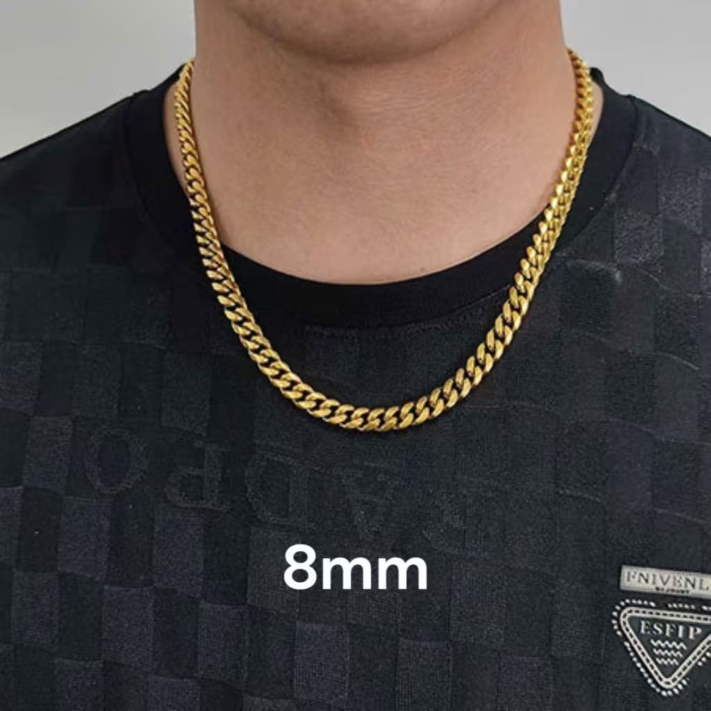 3 8mm Wholesale Hip Hop 18K Gold Plated Cuban Link Chains for Men