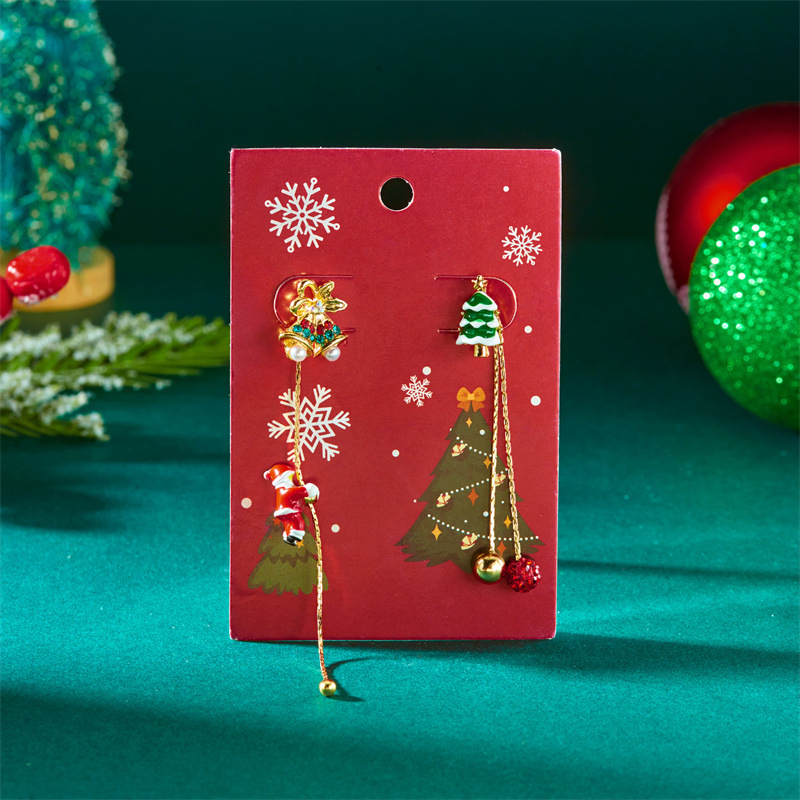 Creative Climbing Santa Claus Long Tassel Dangle Earrings