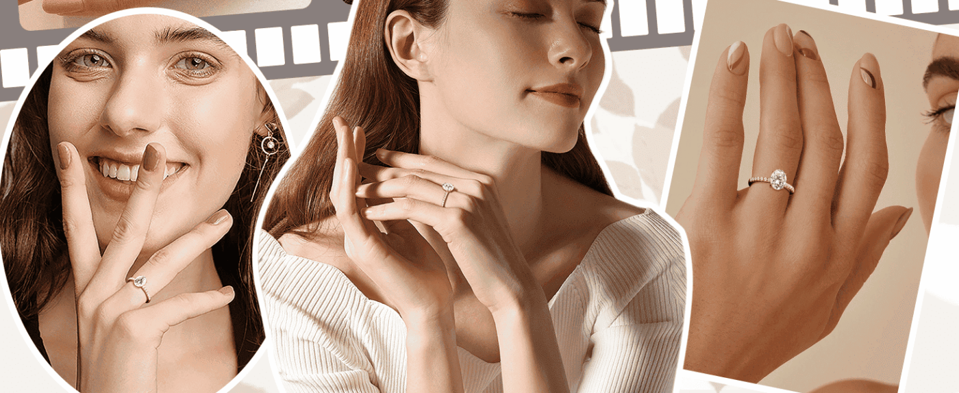 3 Elegant Sterling Silver 18K Gold Plated 3CT Oval Moissanite Engagement Ring