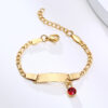 Stainless Steel Birthstone Charm Bracelet for Children