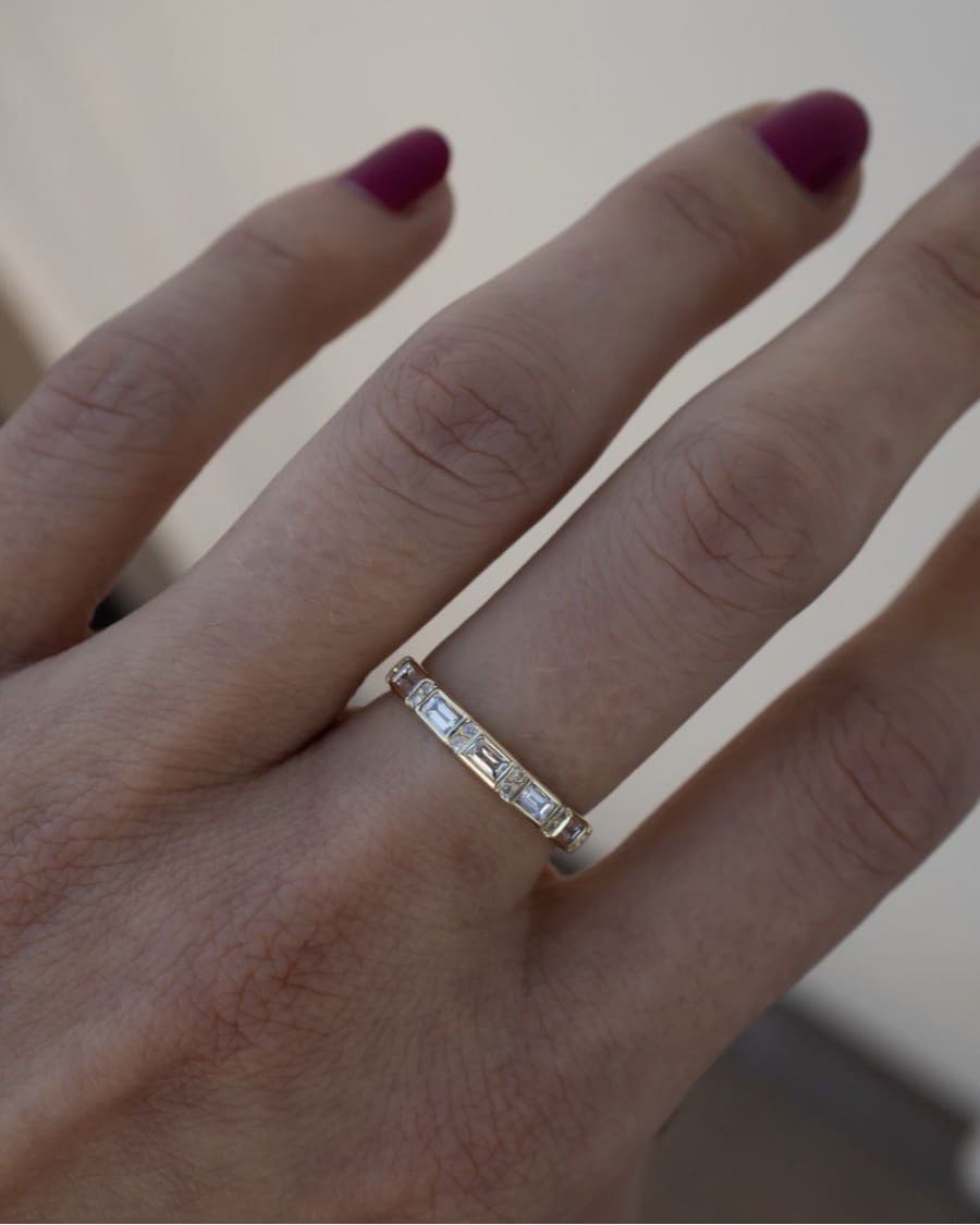 3Pcs Vintage Blue Zircon Dainty Stackable Rings Set Wedding Band