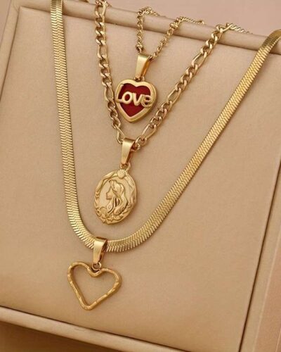 Alternative Ansicht von 3-Piece Vintage 18k Gold Plated Steel Chain Set