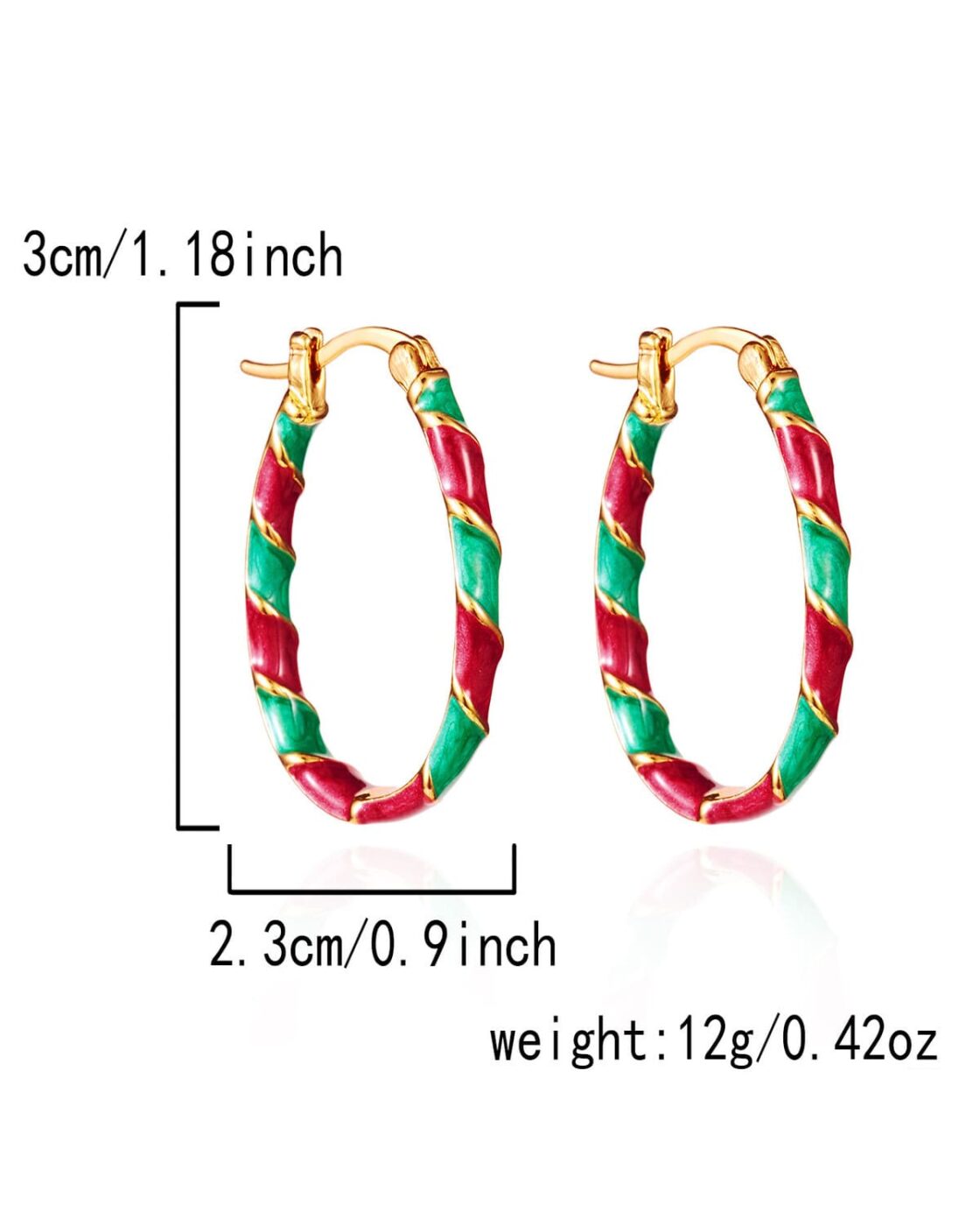 Trendy Candy Cane Hoop Earrings for Xmas Holidays