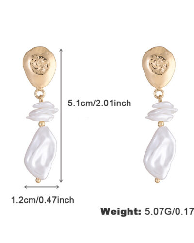 Vintage Elegant Baroque Pearl Drop Earrings