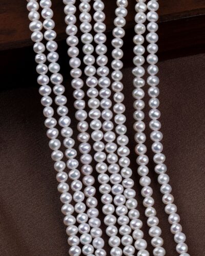 3.5-4MM White Freshwater Beading Pearls DIY Making