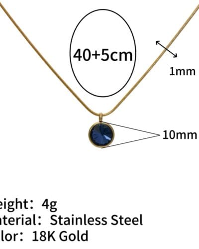 Delicate 18K Gold Plated Family Birthstone Necklace Pendant