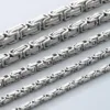 304 Stainless Steel Byzantine Chain Necklace and Bracelet Set