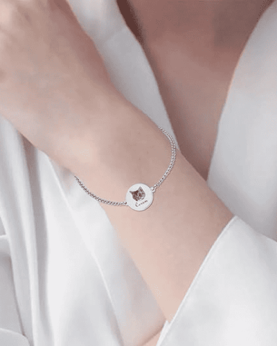 Pet Photo Adjustable Personalized Bracelets for Couples