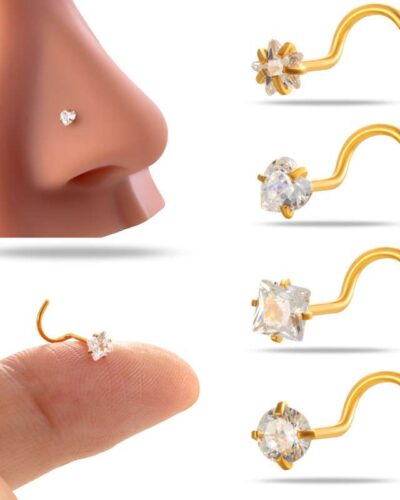 3mm Heart Zirconia S-Shaped Nose Piercing Labret