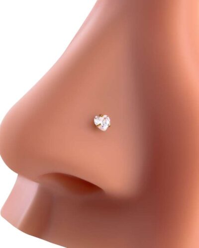 Alternativní pohled na 3mm Heart Zirconia S-Shaped Nose Piercing Labret