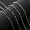 3mm Simple Thin Curb Chain Necklace DIY Jewelry for Men Women