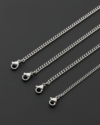3mm Simple Thin Curb Chain Necklace for Men Women 5