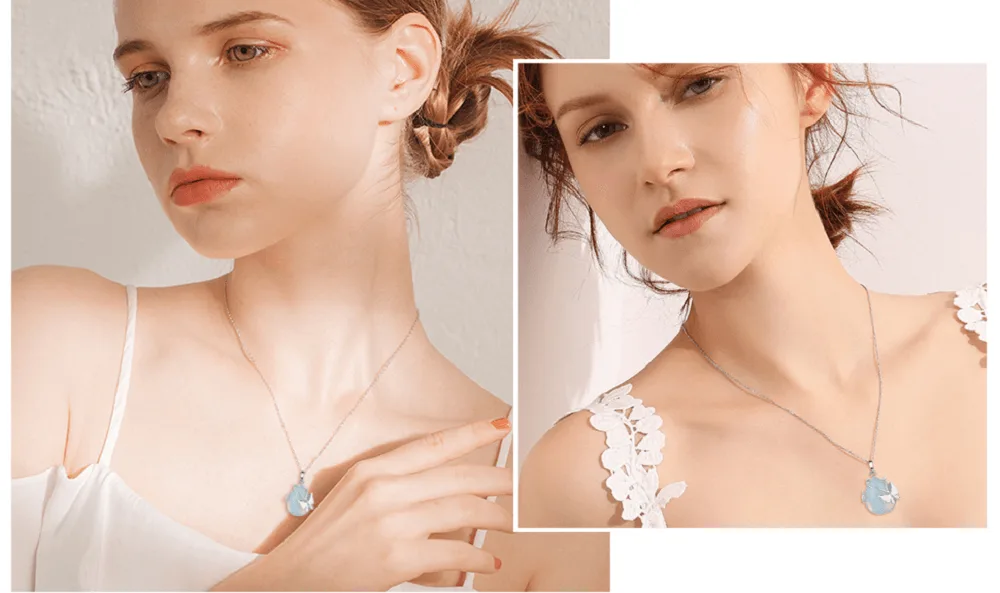 Healing Butterfly Wrapped Crystal Pendant Necklace for Women