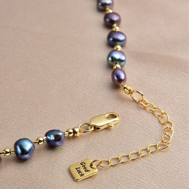 Elegant Spacer Beads Cultured Freshwater Pearl Necklace