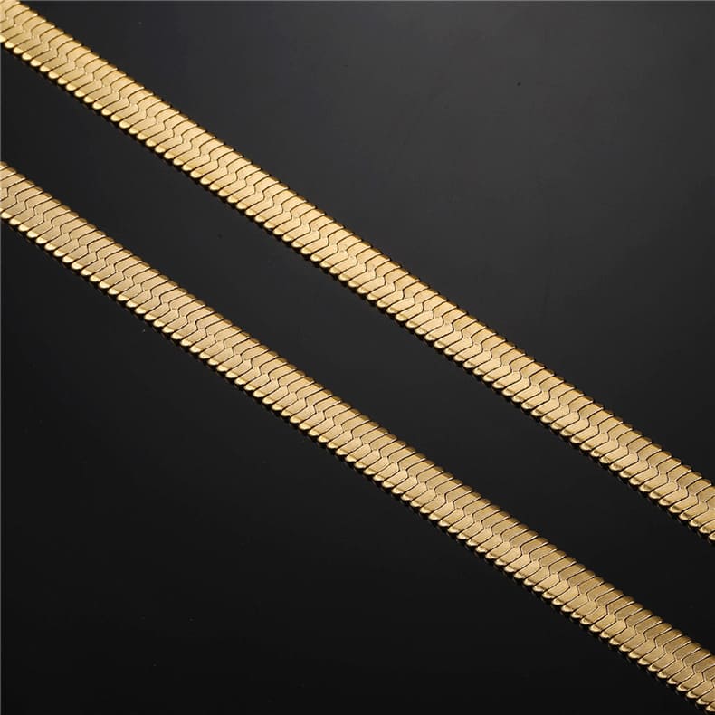 4 High Quality Gold Plated Herringbone Necklace Chains Bulk