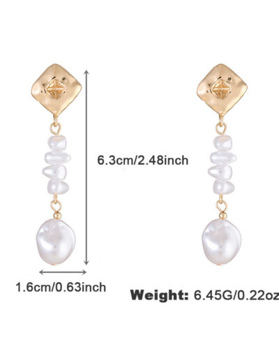 Vintage Elegant Baroque Pearl Drop Earrings