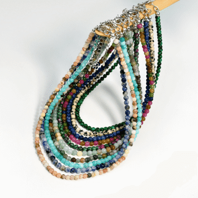 4MM Colored Beaded Tourmaline Necklace Wholesale 1