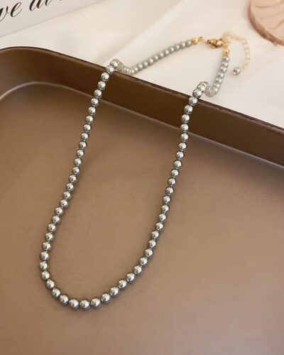 High-Quality Grey Tahitian Pearl Necklace Minimalist