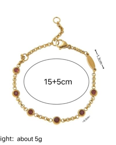 18K Gold Plated Colorful Zircon Bracelet with Birthstones