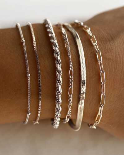 5-6Pcs Minimalist Stackable Gold Bracelets Set Everyday Jewelry