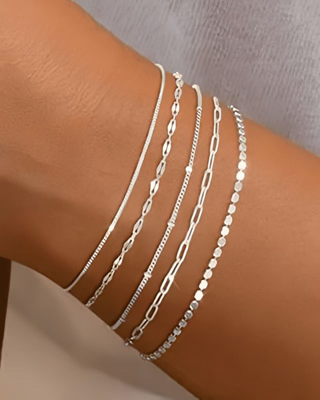 5-6Pcs Minimalist Stackable Gold Bracelets Set Everyday Jewelry