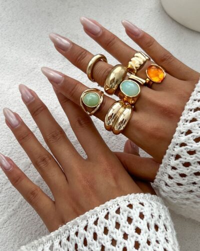 5-7Pcs Open Design Vintage Chunky Golden Ring Set for Women