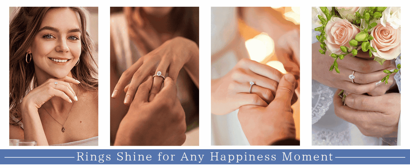 Elegant Sterling Silver 18K Gold Plated 3CT Oval Moissanite Engagement Ring