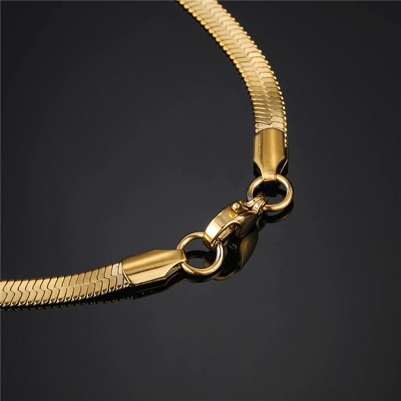 5 High Quality Gold Plated Herringbone Necklace Chains Bulk