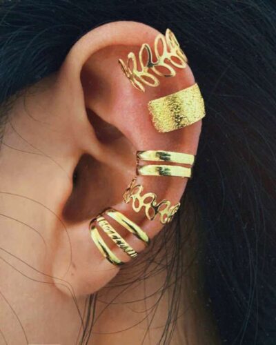 5-Piece Clip-On Multi-Layer Openwork Earring Sets