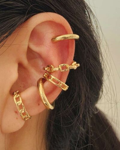 5-Piece Clip-On Multi-Layer Openwork Earring Sets