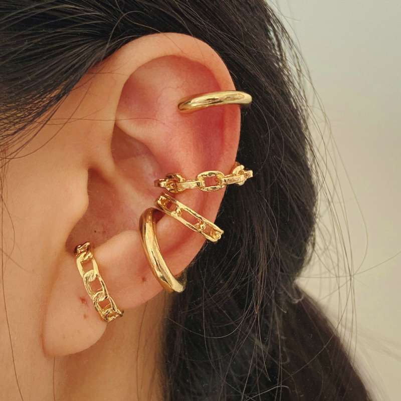 5-Piece Clip-On Multi-Layer Openwork Earring Sets