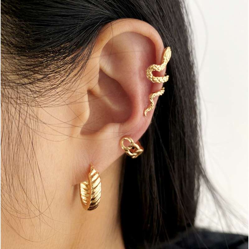 5-Piece Clip-On Multi-Layer Openwork Earring Sets