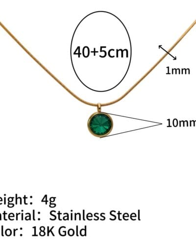 Delicate 18K Gold Plated Family Birthstone Necklace Pendant