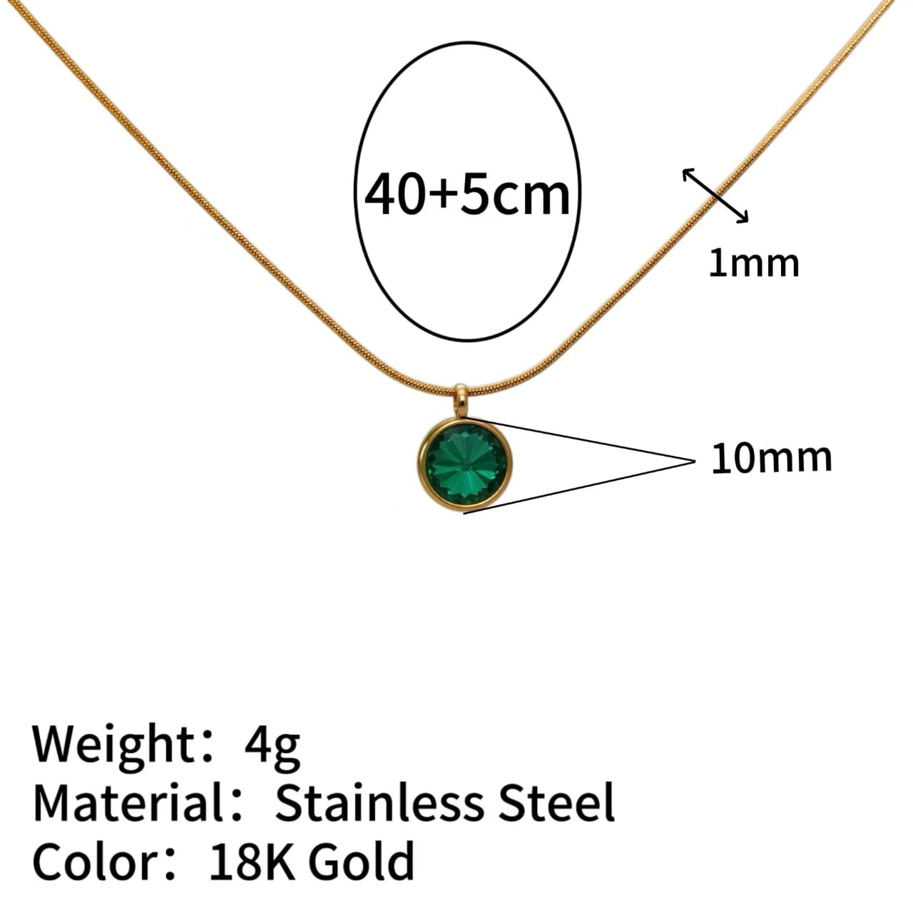 Delicate 18K Gold Plated Family Birthstone Necklace Pendant