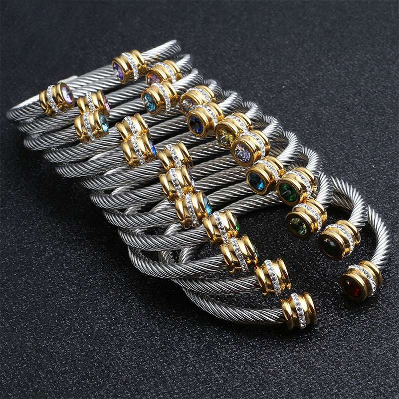 5A+ Zircon Stainless Steel Personalized Birthstone Bracelet - Imagem 2