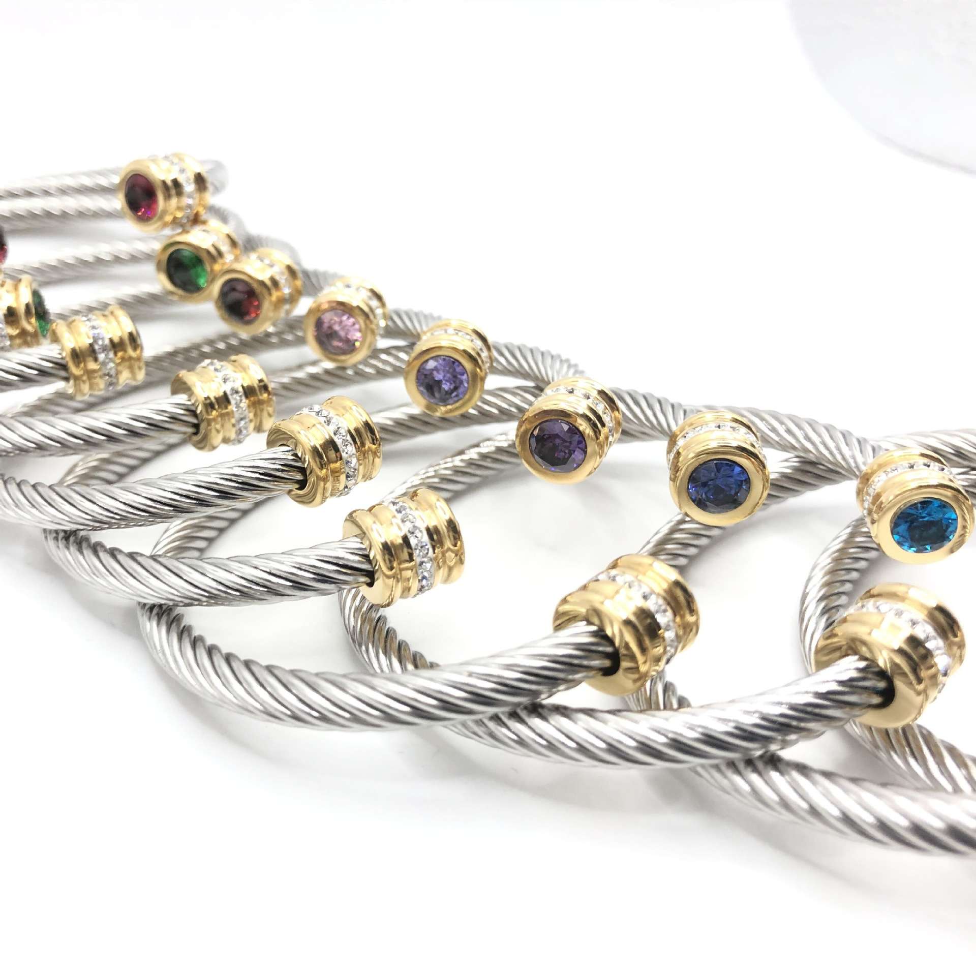 5A+ Zircon Stainless Steel Personalized Birthstone Bracelet - Imagem 7