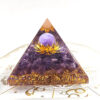 5CM Natural Orgone Crystal Pyramids with Lotus