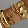 5Pcs Bold Vintage Geometric Stackable Bangle Bracelets for Women